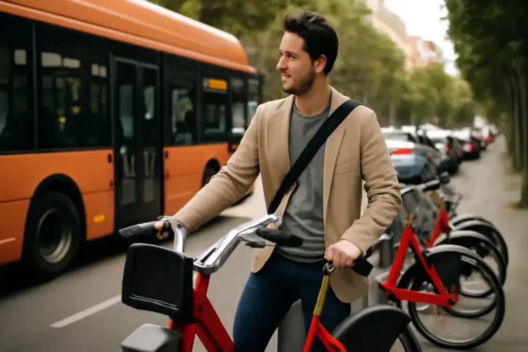 Uso combinato di bus e bike sharing: la strategia vincente per evitare traffico e parcheggio